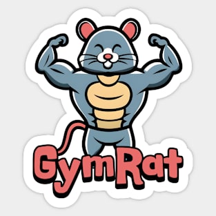 Gymrat Cute Muscular Rat Sticker